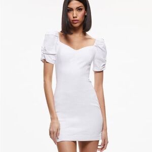 Elegant Cream Puff Sleeve Dress